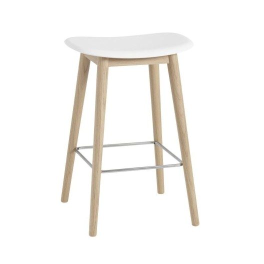 Fiber Counter Stool - w/o Back Rest - Wood Base